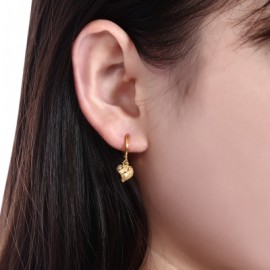 Cute Hearts Shapes 18K Electroplate Gold Color Earrings for Women