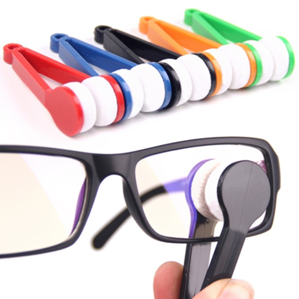 Multifunctional Portable Glasses Wipe Mini Sun Glasses Microfiber Spectacles Cleaner Soft Brush Cleaning Tool